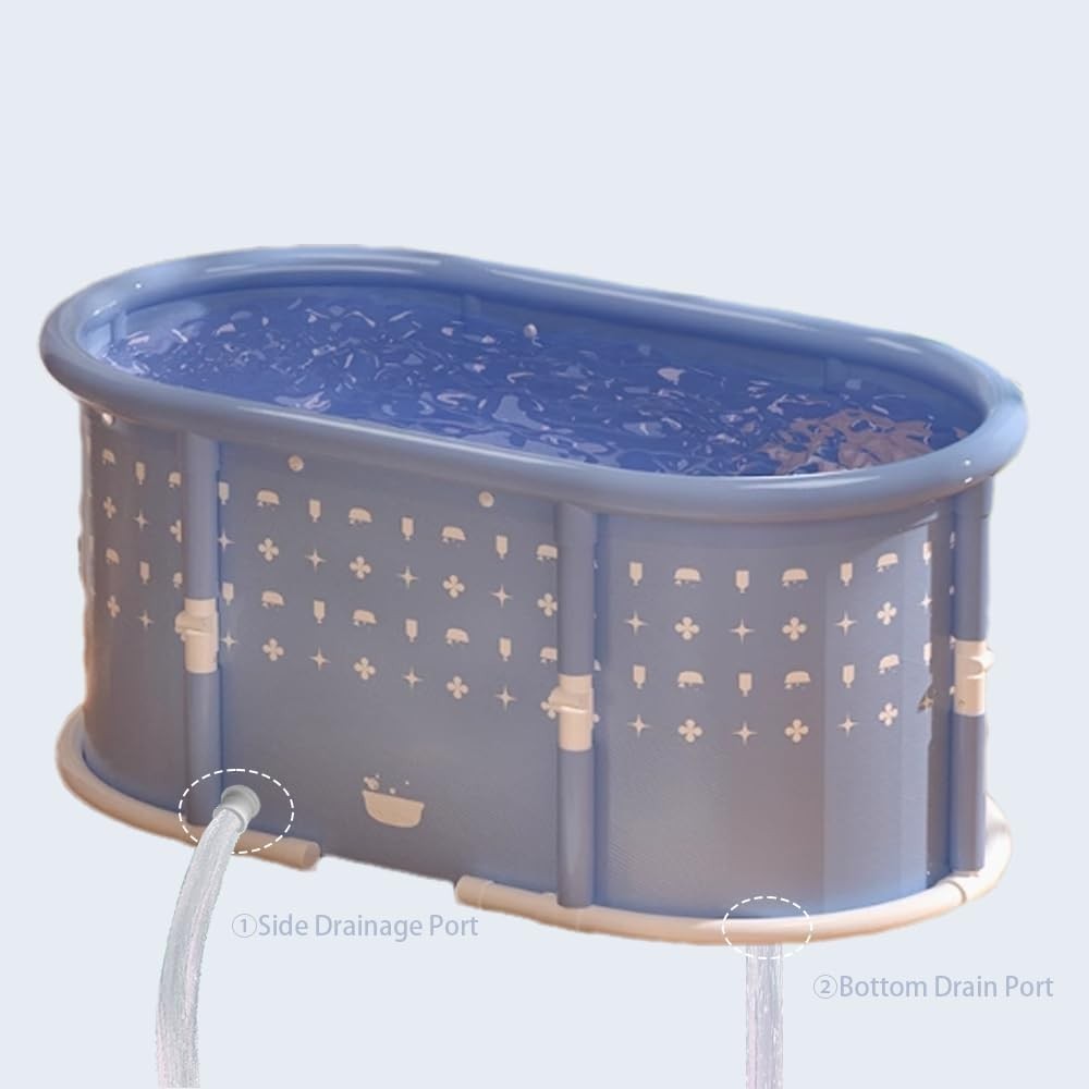Portable Bath Tub No Installation, Foldable Bathtub for Adults, Separate Hot SPA