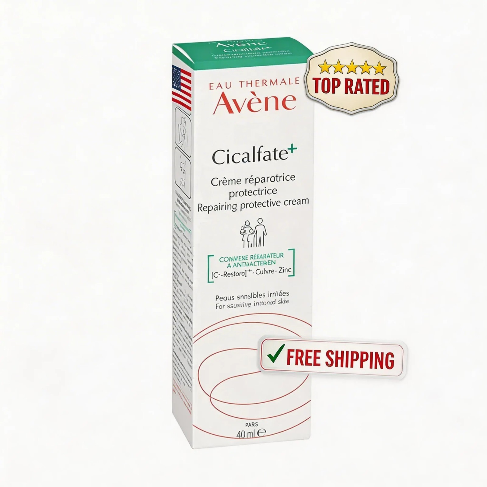 AVENE CICALFATE (+) SKIN REPAIR CREAM 100 ml 3.38 fl oz - Free Shipping