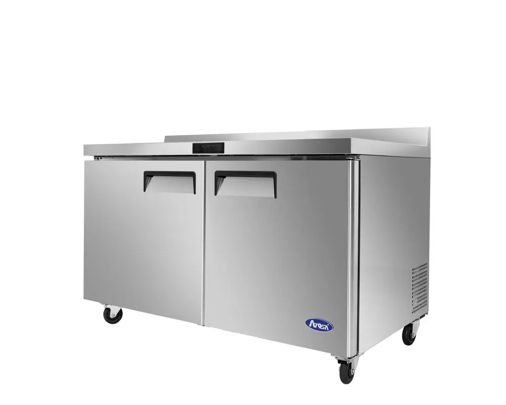 Atosa MGF8414GR 60" Wide Two Section Solid Door Work Top Freezer