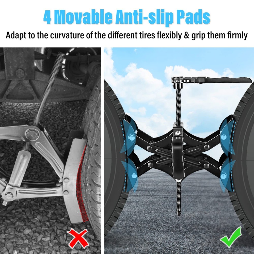 Nilight Wheel Chock Stabilizer, 2PCS X-Chocks Stabilizer for Black