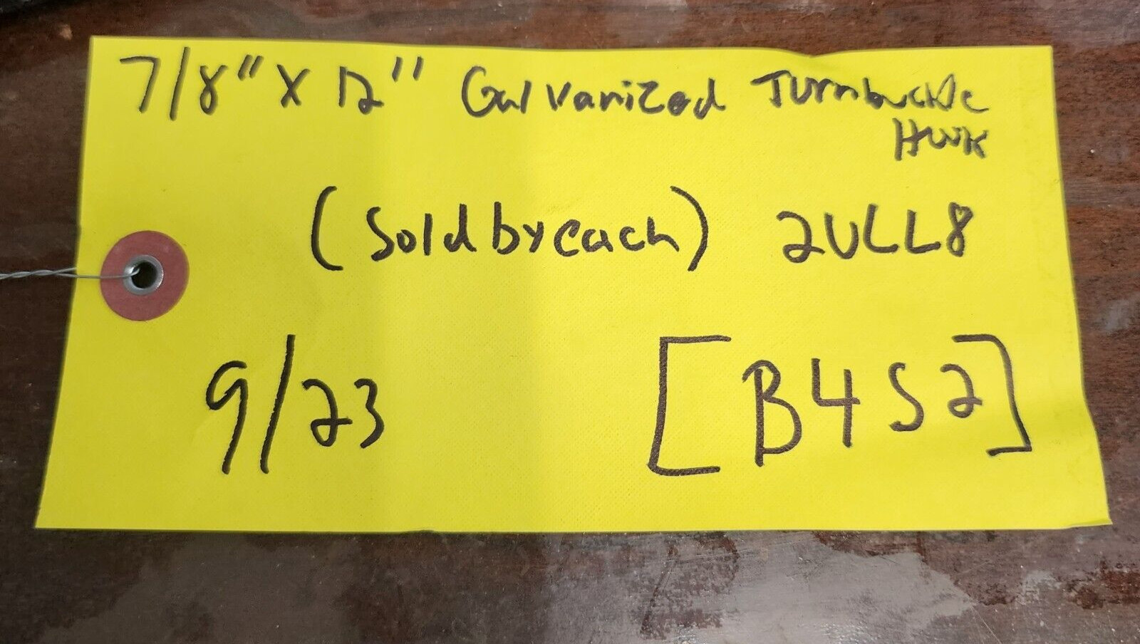 7/8” Thread x 12” Galv. Turnbuckle Hook End 3200 Pounds 12” Take Up 2ULL8 [B4S2]