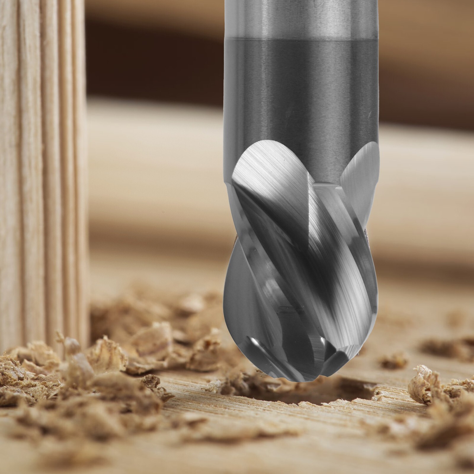 2PCS 4 Flute 1/2" Solid Carbide Ball Nose End Mill - Double End - AlTiN Coated