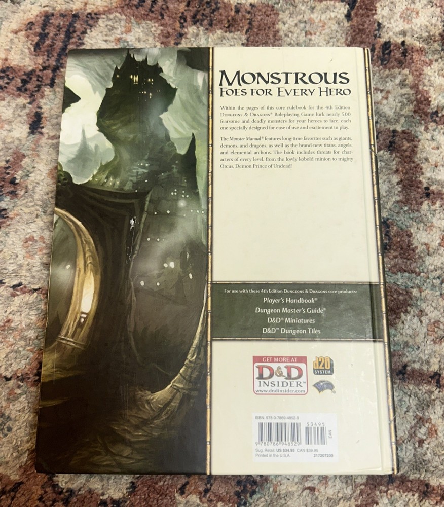 Monster Manual - Dungeons & Dragons Roleplaying 4th Edition / 4E