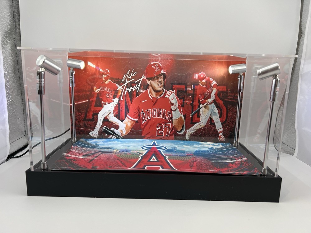 Mike Trout - Angels - Custom 2-3 Card PSA Display Case W/ LED Lights