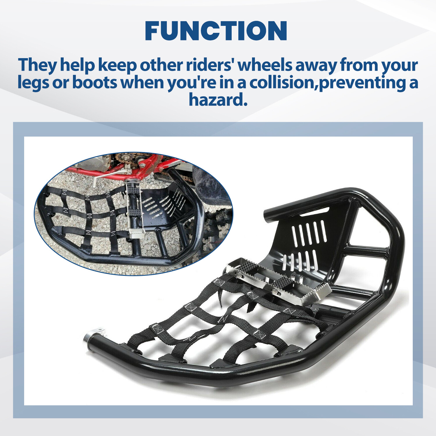 Nerf Bars Heel Gaurd Pro Peg Pair Black For Honda TRX 450R 450ER Sportrax 450