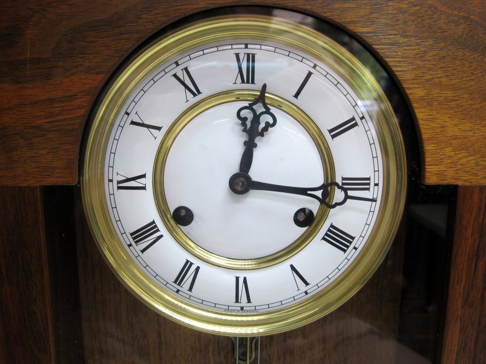 Beautiful Hand Made Solid Walnut Wall Clock Hermle German Movement