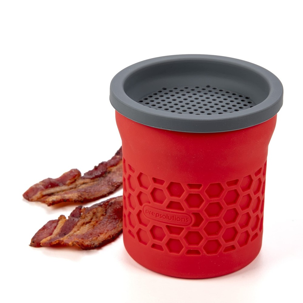 Prep Solutions Grease Keeper with Strainer 2 Cup Silicone Food Strainer