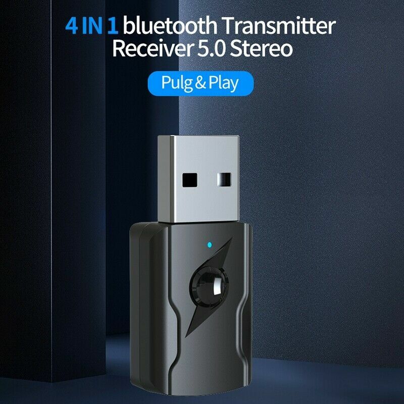 4IN1 Bluetooth 5.0 Transmitter & Receiver Wireless 3.5mm USB Aux Adapter for PC
