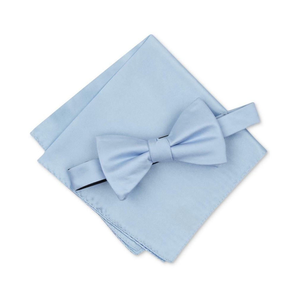 Alfani Men's Solid Textured Pre-Tied Bow Tie & Solid Textured Pocket Square Set