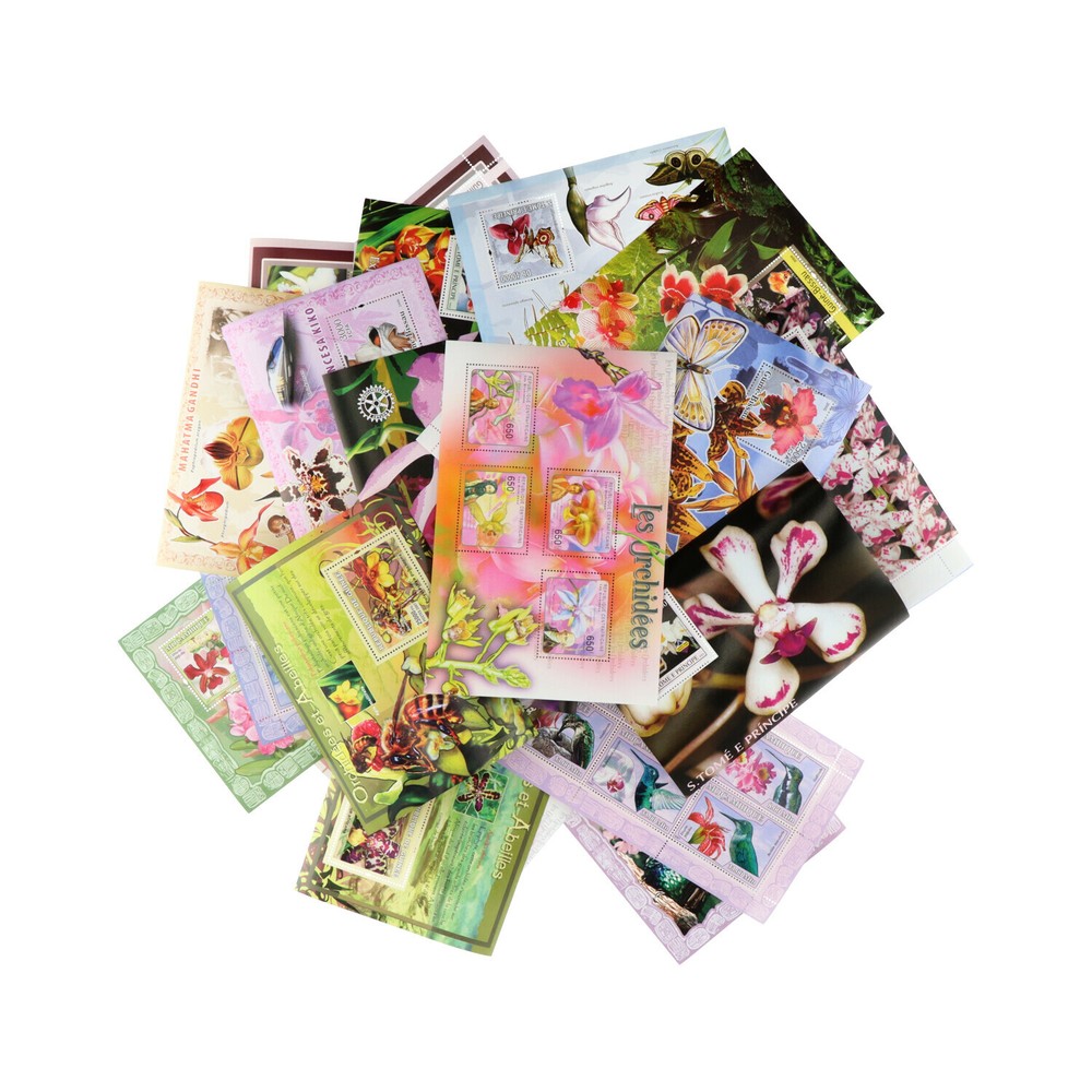 STAMPS COLLECTION ORCHIDS 25+ DIFF. SETS