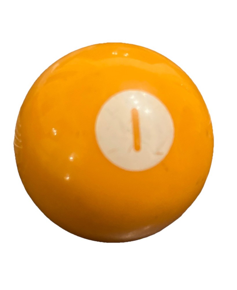 Vintage Solid Pool Ball Replacement 2 1/4 Inch Regulation Size Yellow 1