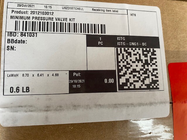 QUINCY 2012103012 Minimum Pressure Valve Kit (NEW)