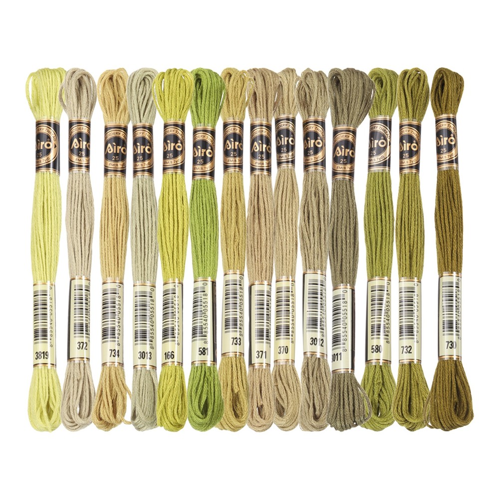 14 Skeins Embroidery Floss, Polyester Threads Multicolored Gray