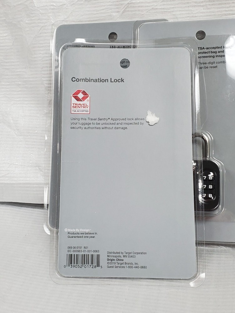 Made By Design 3 Digit Combo Luggage Lock TSA Accepted