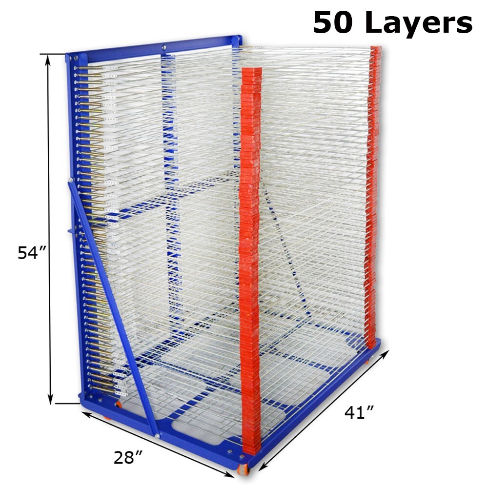 Screen Printing Drying Rack 50 Layers Ink Curing Shelf Movable Tool Multi-layer