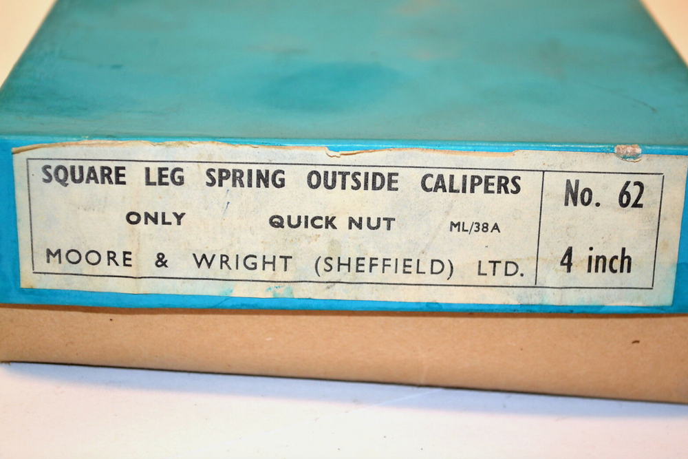 New Old Stock MOORE & WRIGHT UK Micro 4 inch Square Leg Spring Outside Caliper