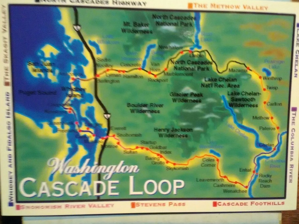 AMAZING POST CARD WASHINGTON CASCADE LOOP NORTH CASCADE WA