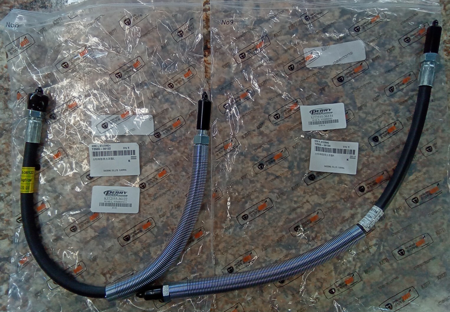 New Genuine OEM KIOTI LH & RH Power Steering Oil Hoses for CS2210 CS2410 CS2510