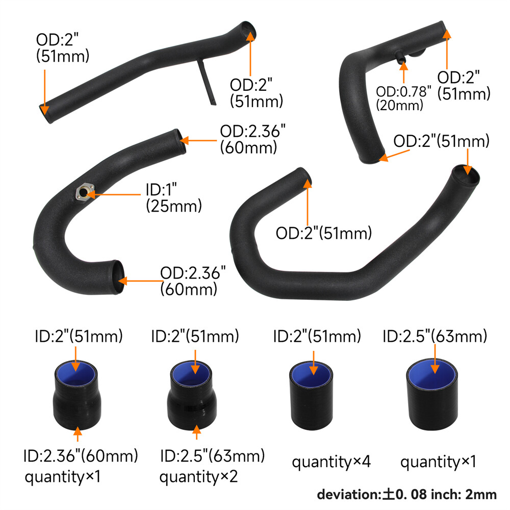 Intercooler Pipe Kit W/ Sensor Flange +BOV For VW Jetta Golf GTI MK4 1.8T 98-05