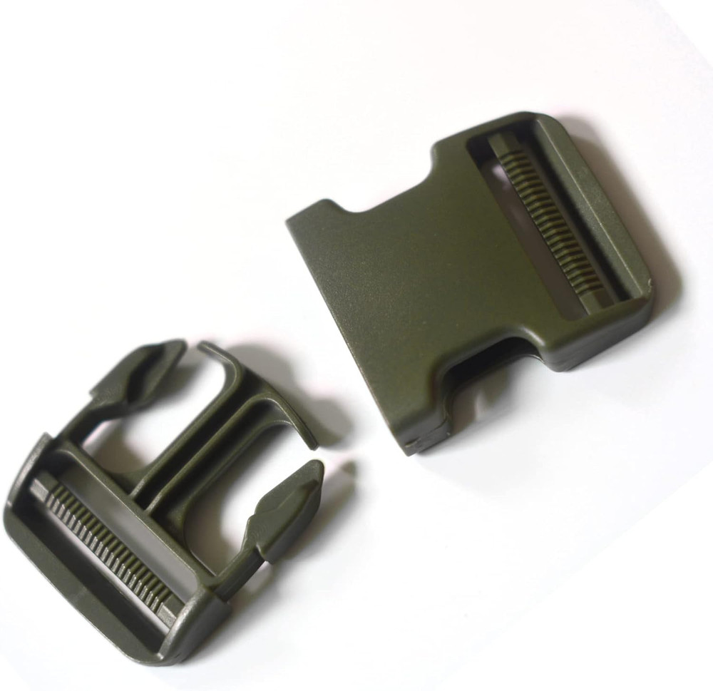Dual Adjustable Quick Side Release Buckles Clips Snaps, Extra Thick Military Gra