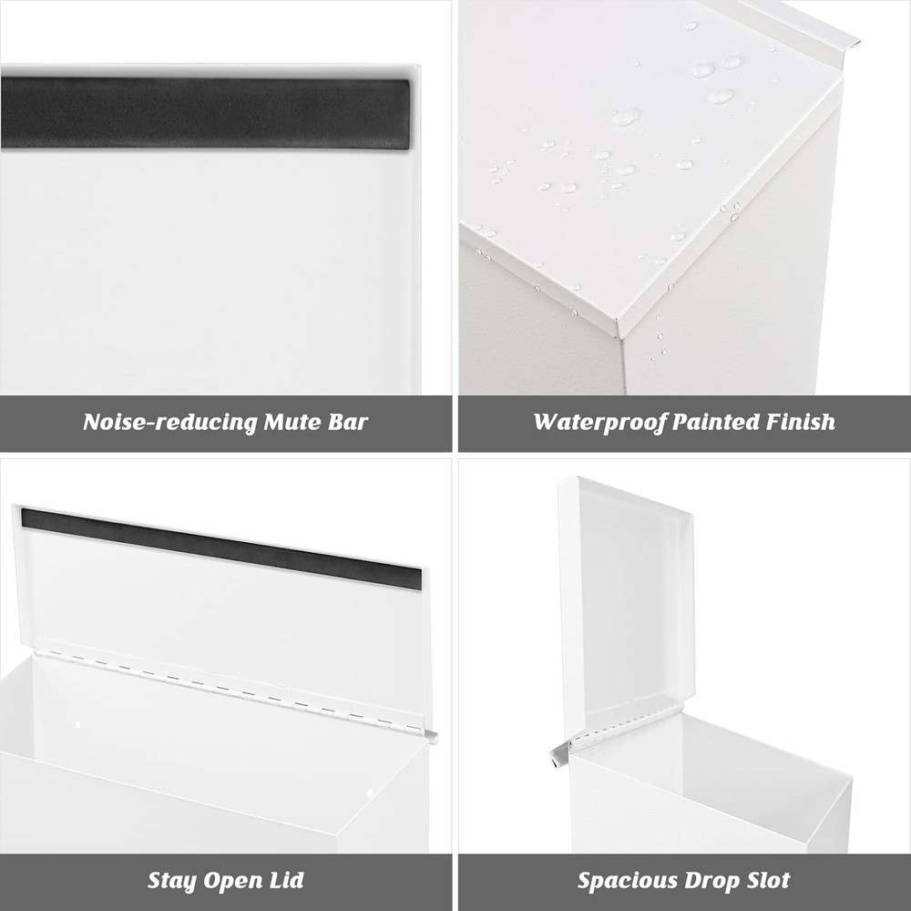 Modern Large Capacity Mailbox - Wall-Mount Rust-Proof Steel, Quick Installation