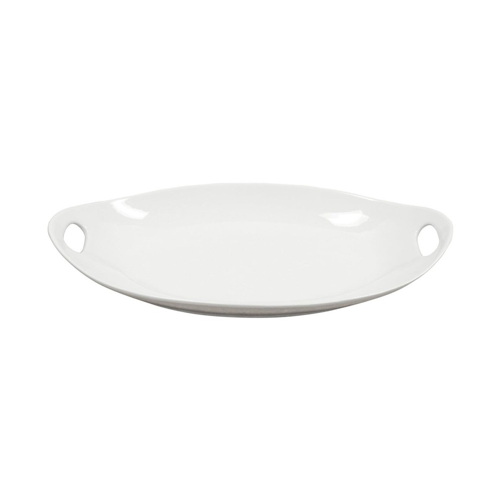 White Porcelain Tray with Handles Kitchen Dining Serving Tray Dinnerware