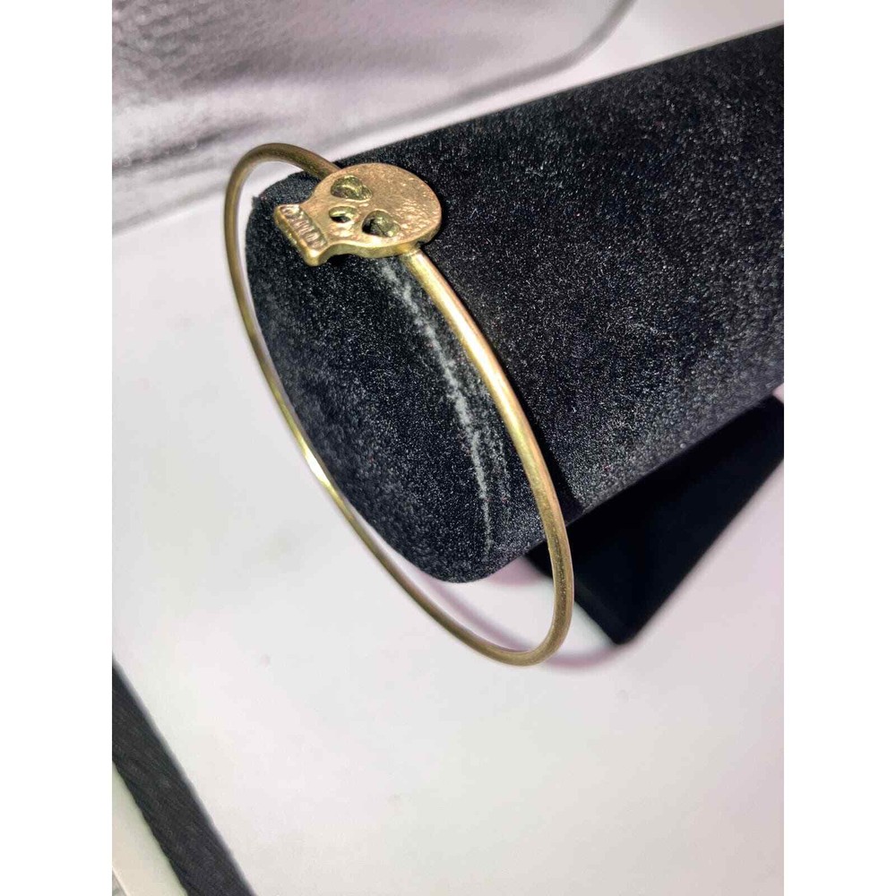Skull Gold-Tone Thin Bangle 2 5/8" Bracelet!