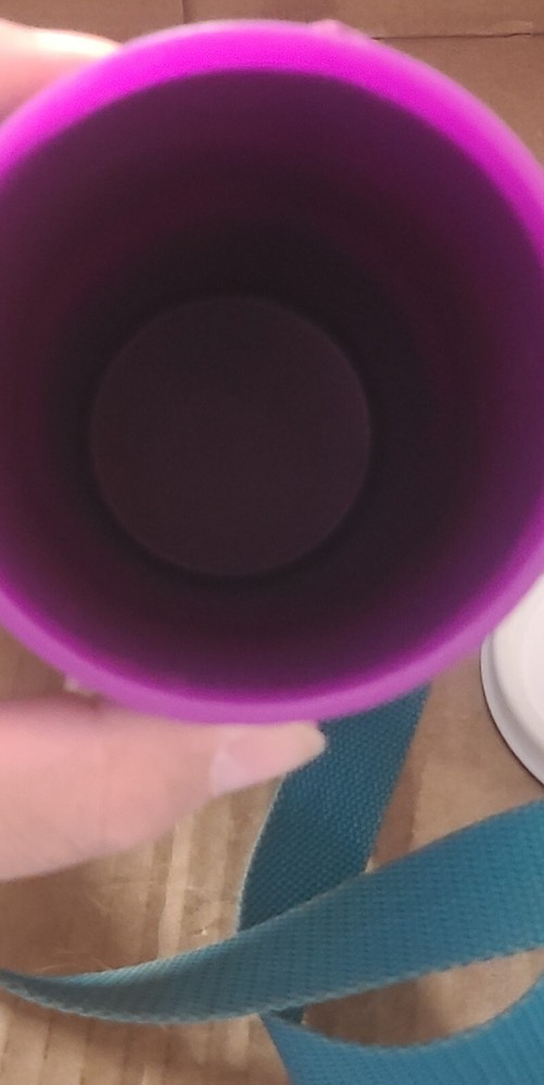vintage tupperware lidded cup with carrying strap