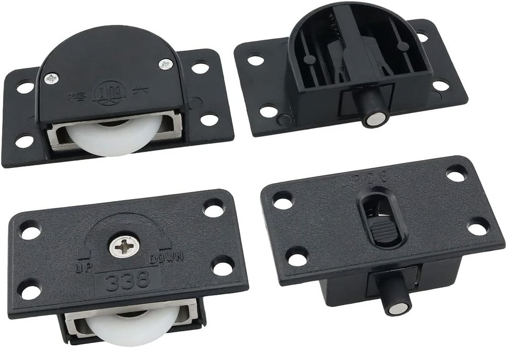 2Sets Black Sliding Cabinet Hardware Component Home Wardrobe Door...