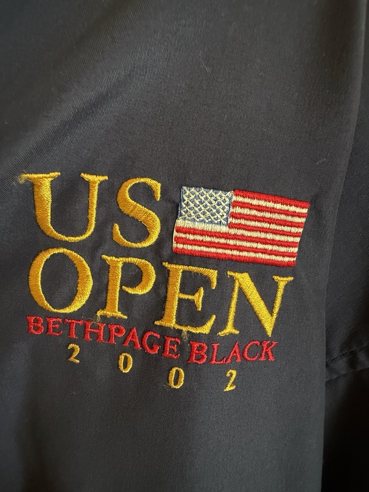 2002 US Open Golf Jacket Blue Size Small Bethpage Black Windbreaker