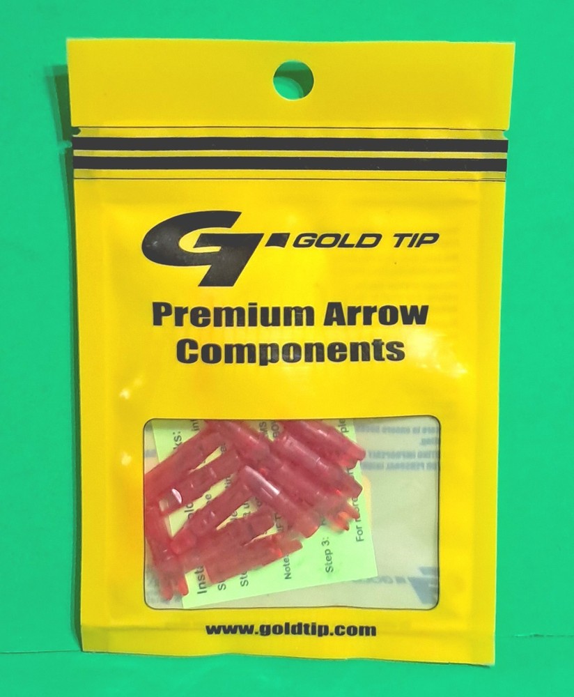 Gold Tip Premium Arrow Components Accu-Lite Nocks - Ruby Red - New Dozen Pack