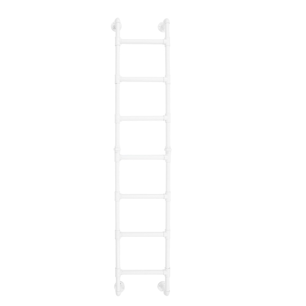 White Wall-Mounted Ladder for Attic Bunk Bed Multi-Functional 7-Step Ladder