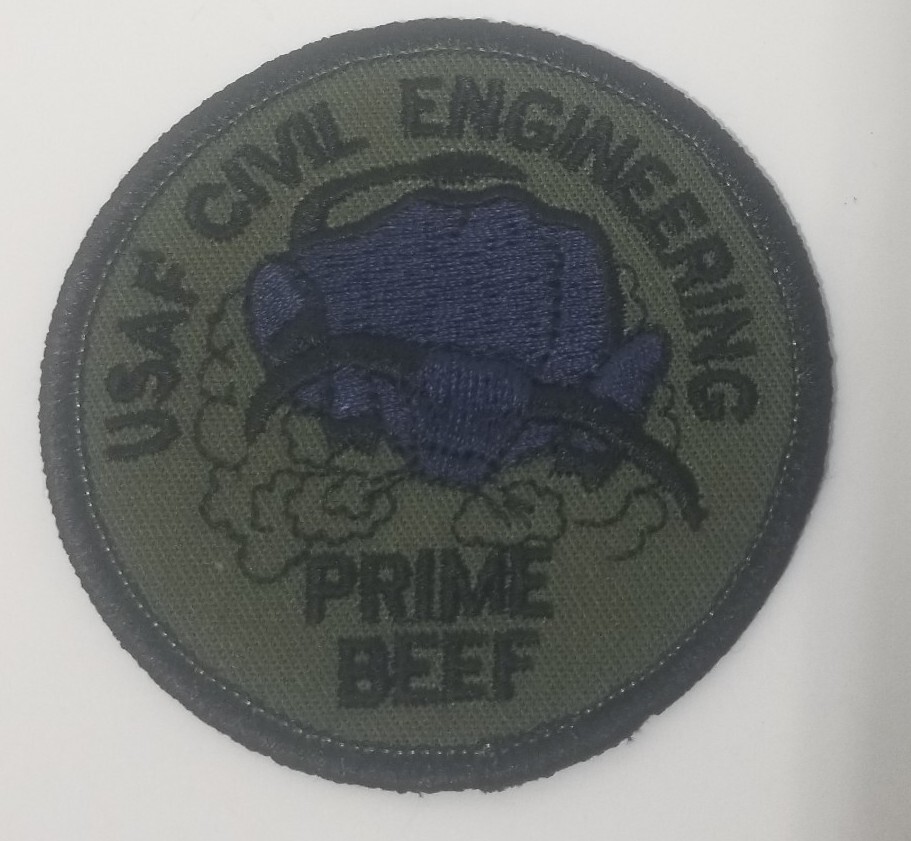 US Air Force Civil Engineering Patch BDU Sew-On “Prime Beef” USAF