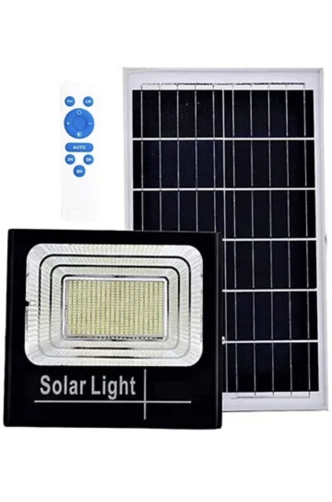 800W LED Compact Outdoor Headlight with Solar Panel and Remote Control