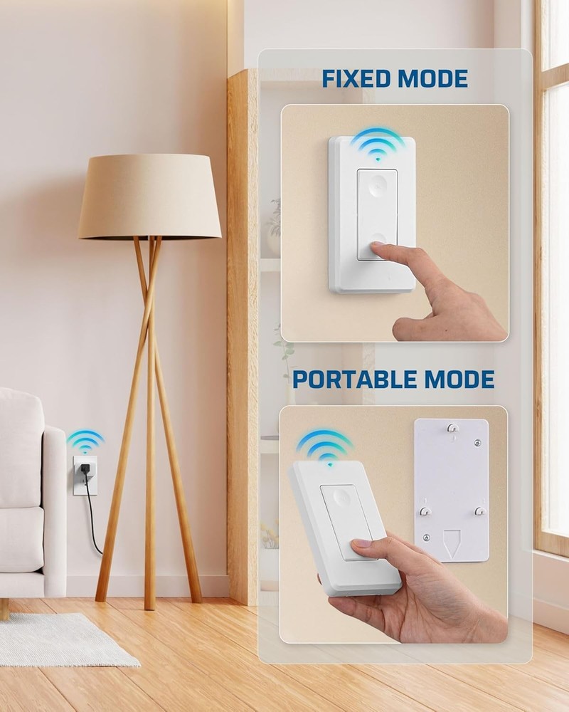 2 Pack Remote Control Outlet Plug, 15A Wireless Light Switch for Appliances