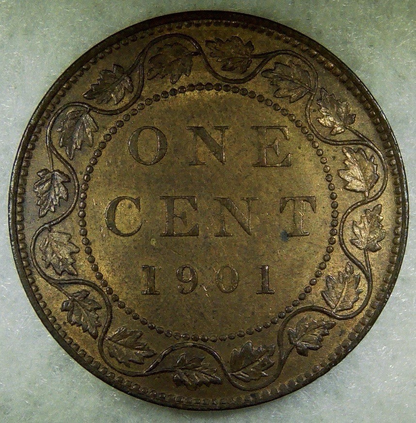 1901 Canada Cent Mint State Red Brown