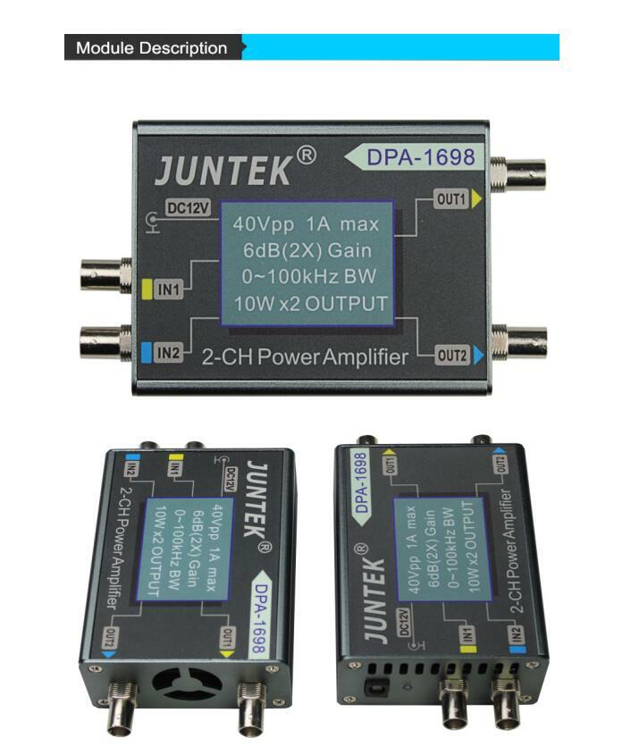 JUNTEK DPA-1698 40Vpp 2CH DC Power Amplifier For DDS Function signal Generator