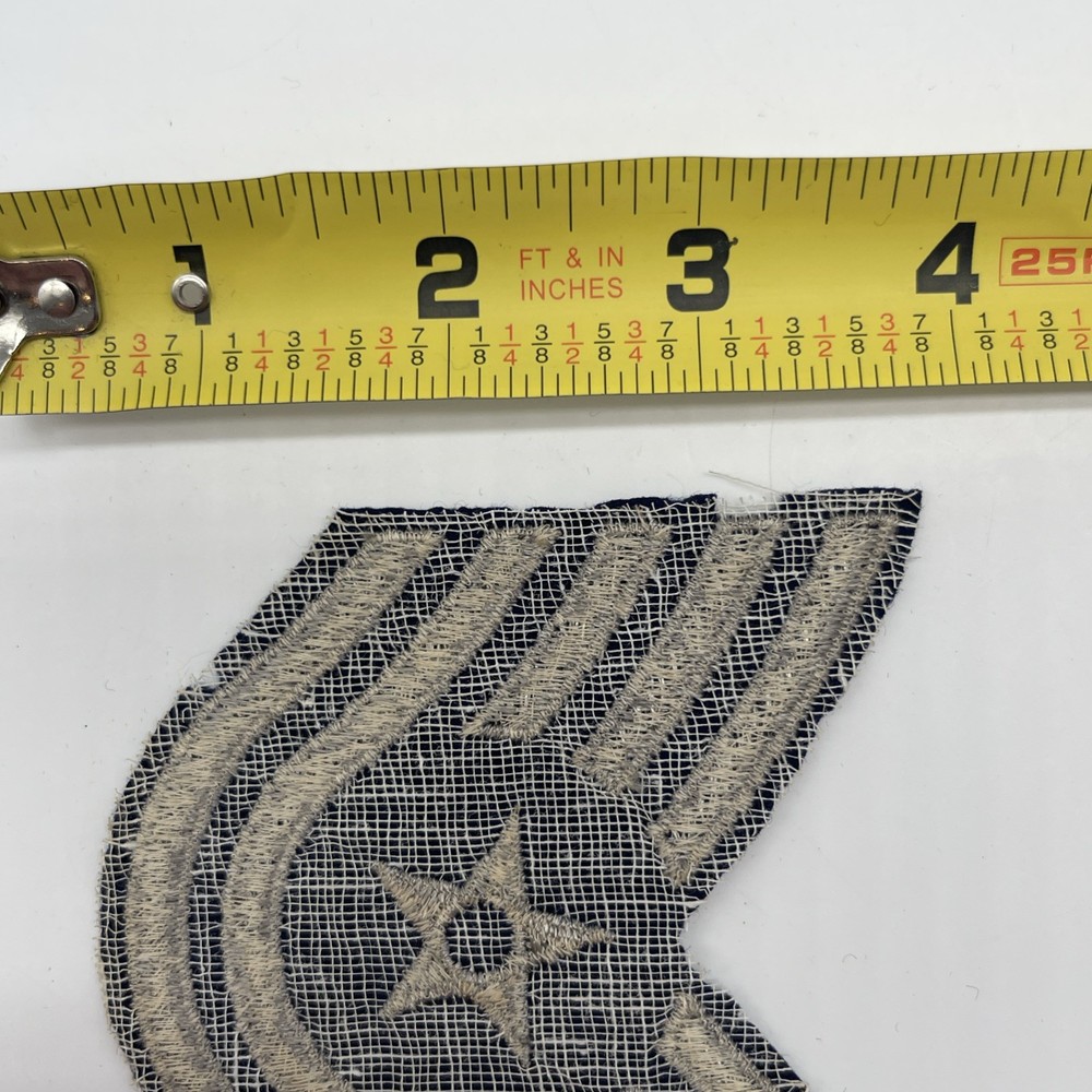 U.S. Military USAF Technical Sergeant Rank Insignia Patch Cut Felt/Wool E6 4”