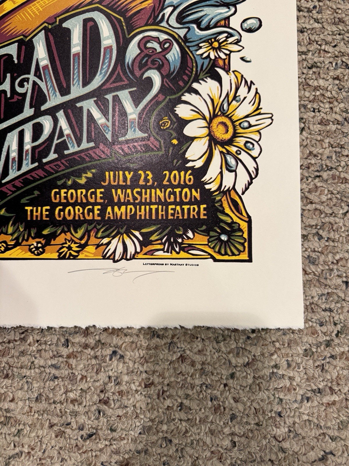Dead And Company Poster From July 23rd 2016 At The Gorge Signed & Numbered M/NM