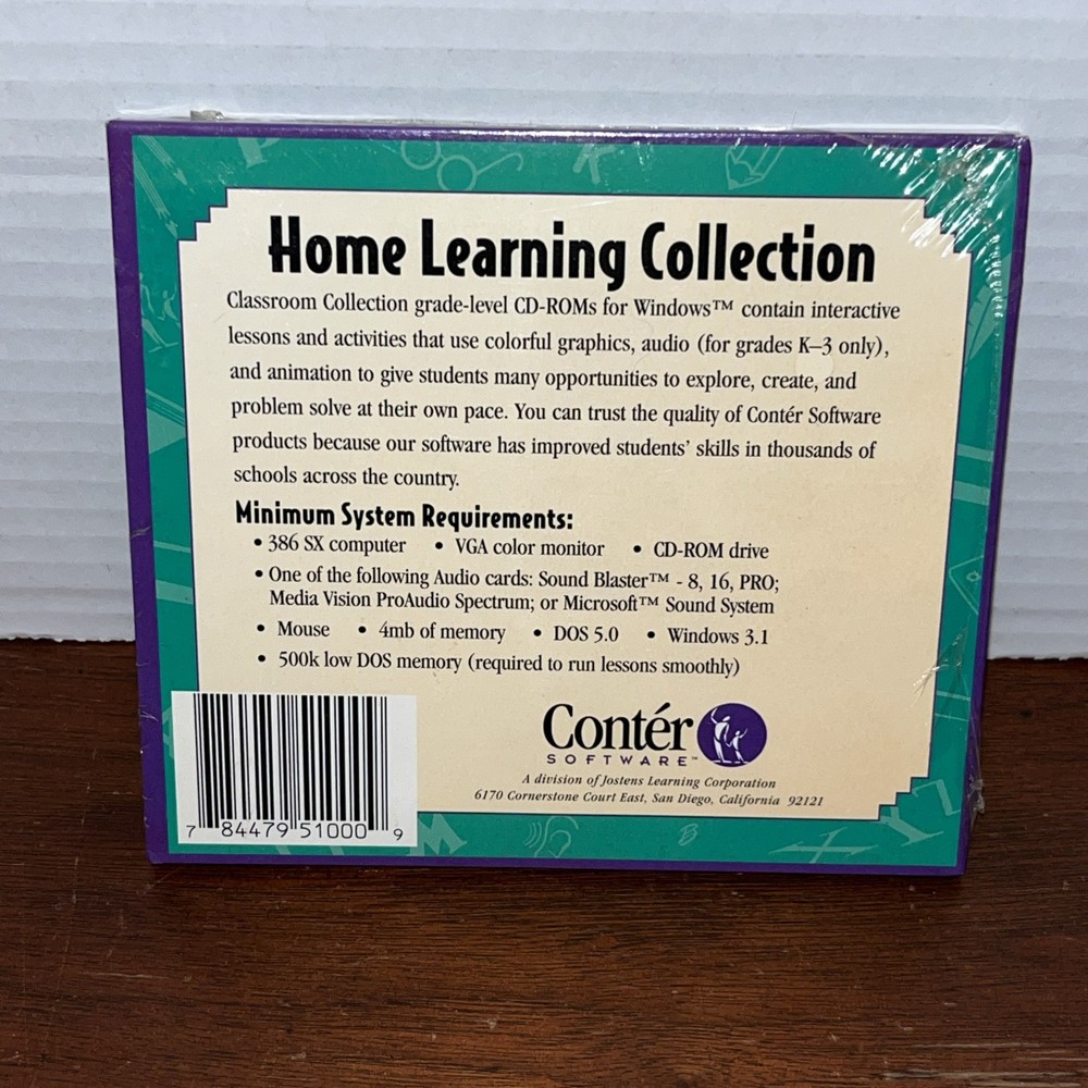 Home Learning Collection Math Reading K CD-ROM For Windows 3.1 - Conter Software