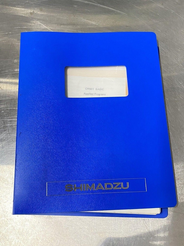 Shimadzu CR501 Chromatopac / Basic Applied Prog-Users Guide / Instruction Manual