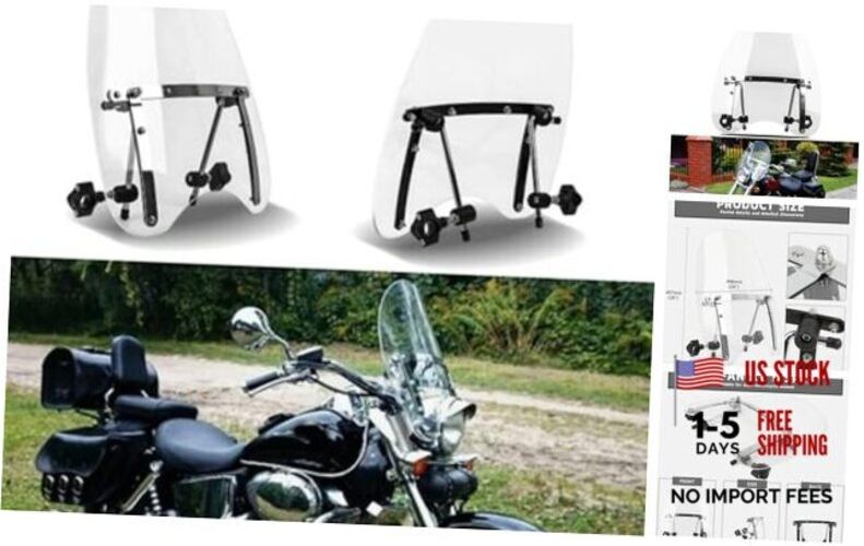 Wave Windshield Windscreen,18"x16" Motorcycle Windshield,Universal Transparent