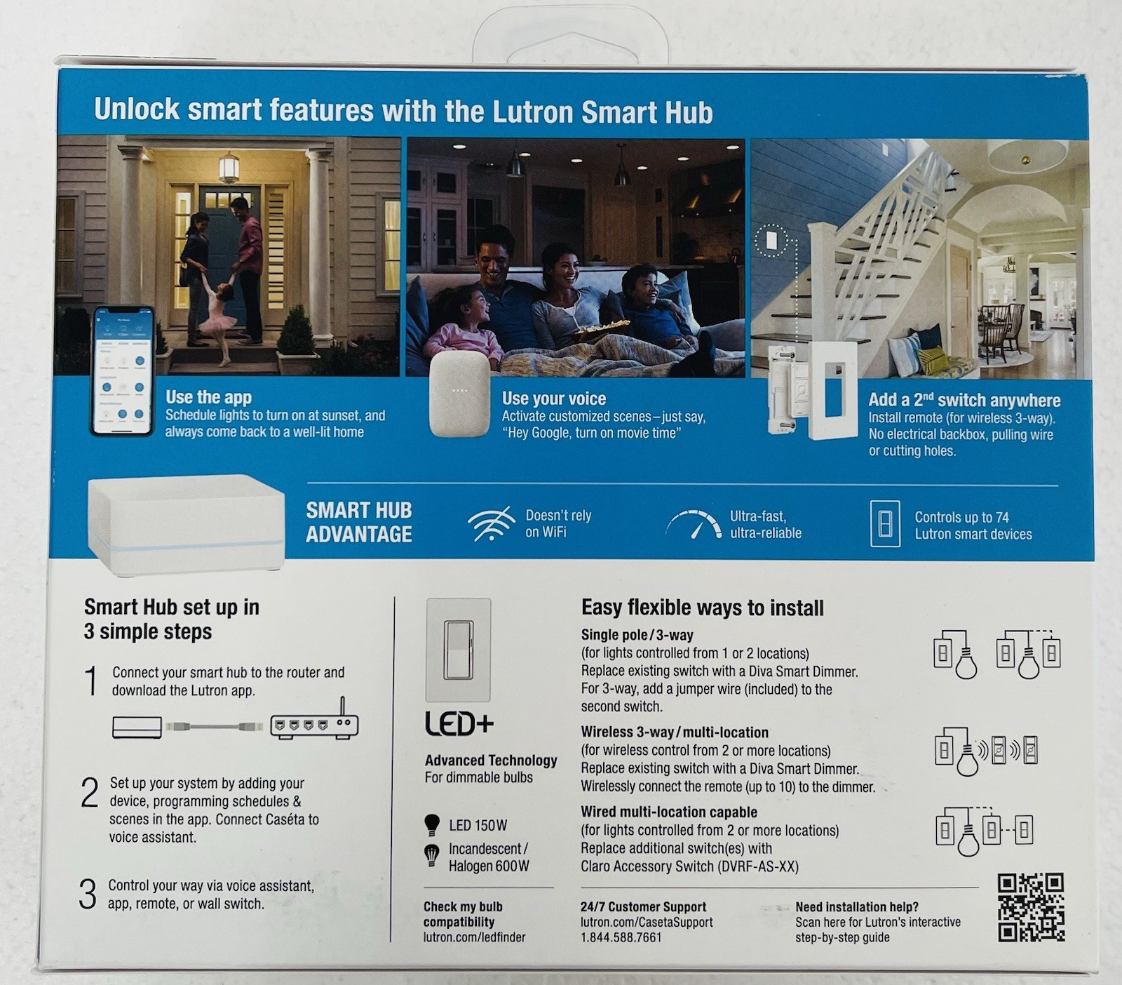 LutronDiva Smart Dimmer Switch Starter Kit for Caseta Smart Lighting DVRF-BDG1D