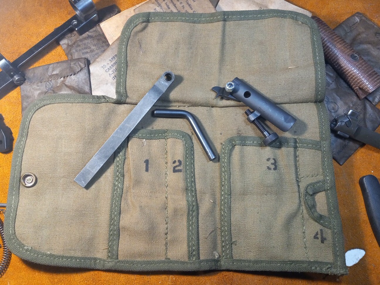 M1 Carbine Bolt Tool Kit with USGI M12 Tool Roll