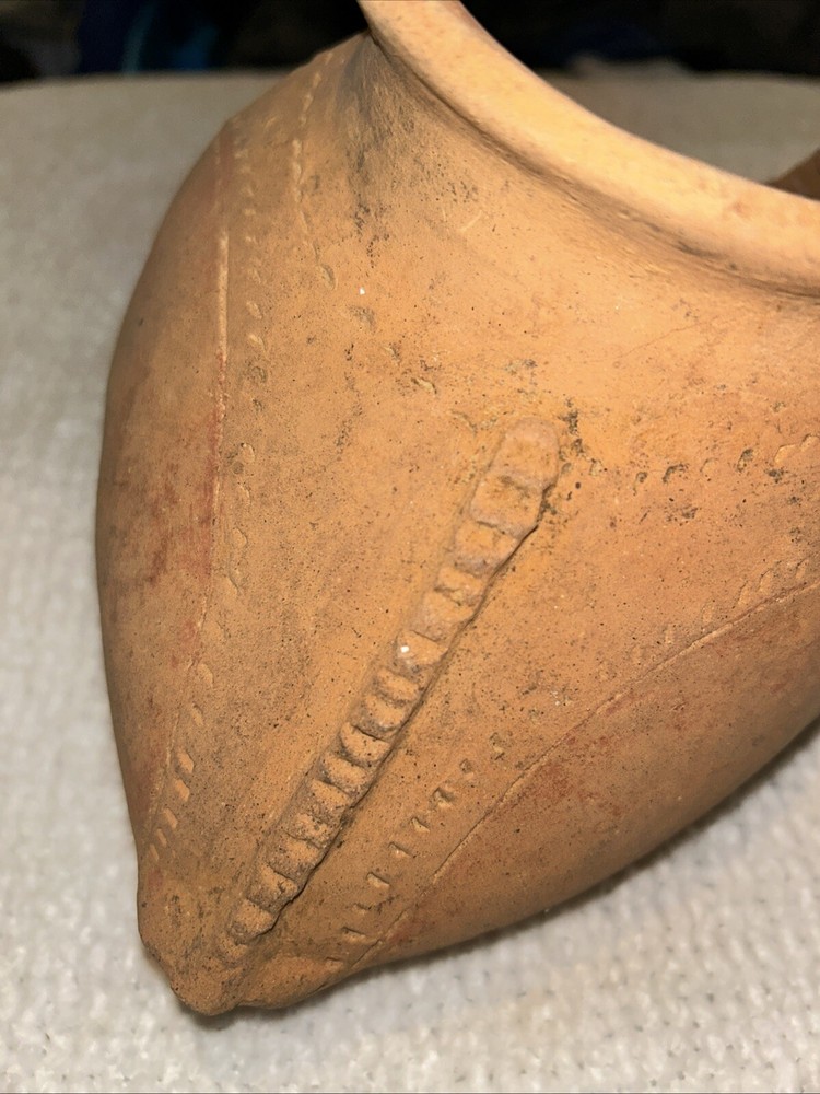 Broken Handmade Ceramic Mayan Shoe Vase 10”