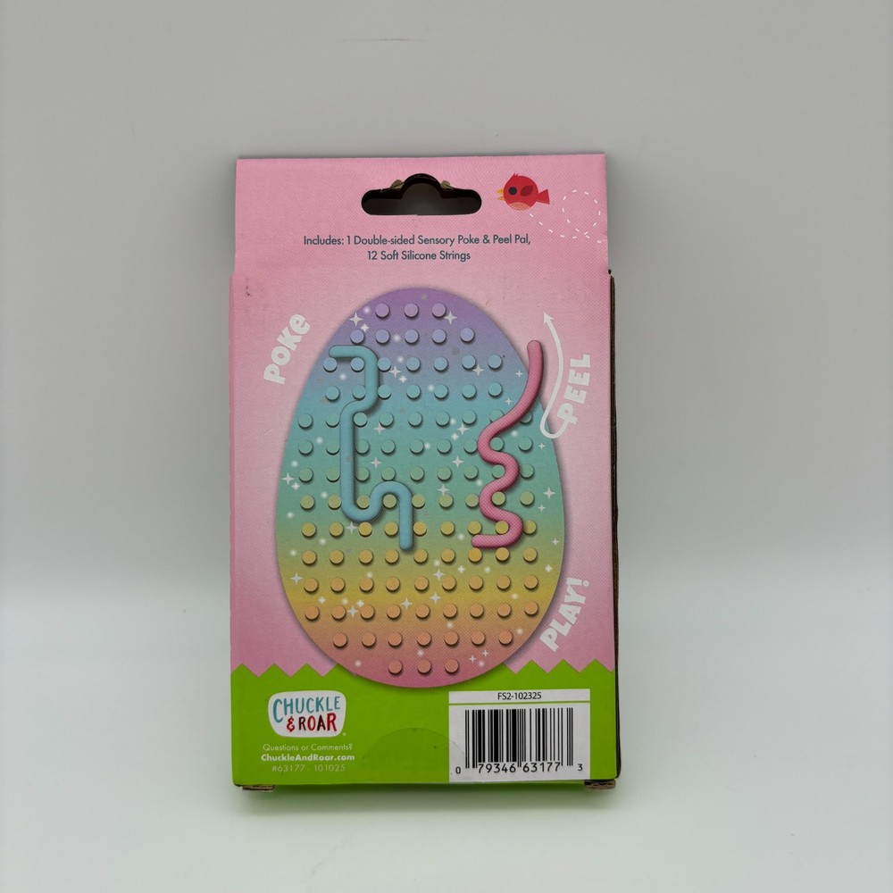 Chuckle & Roar Double Sided Sensory Poke and Peel Pad, Easter Egg Shape NEW