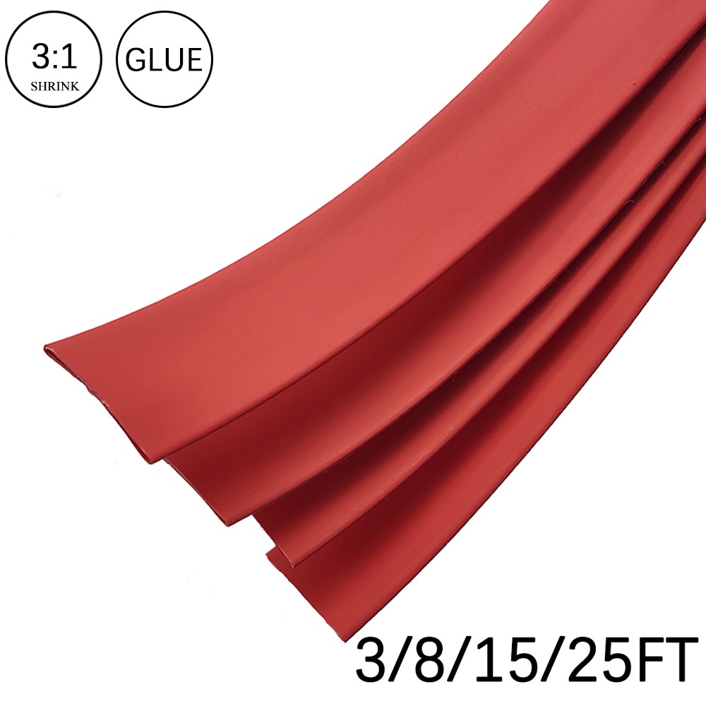 3:1 Heat Shrink Tubing Red Dual Wall Waterproof Glue Wires Wrap (LARGE SIZES)