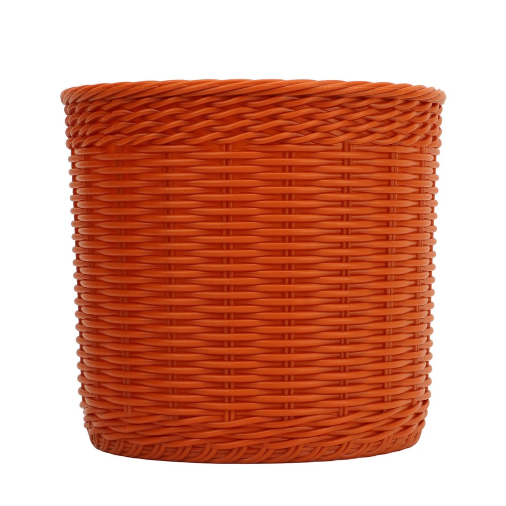 (Coffee)Front Handlebar Basket Multipurpose Simulation Wicker Round CH