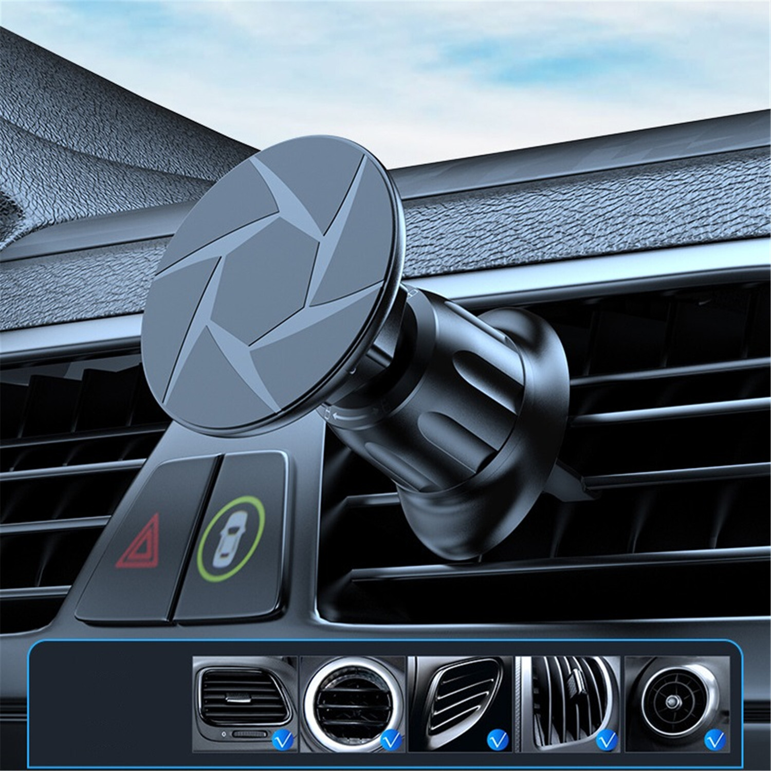 360° Rotation Strong Magnetic Mag Safe Air Vent Car Mount Dashboard Phone Holder