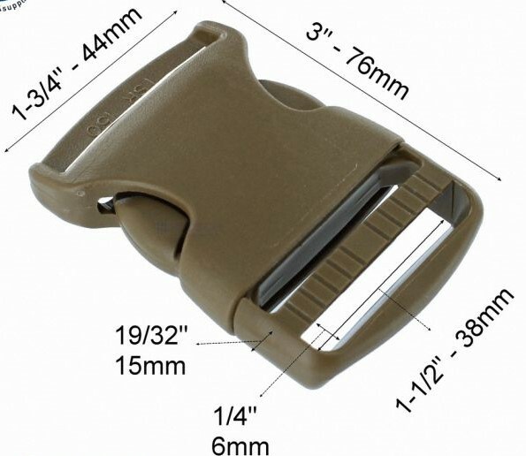 ITW Nexus 1.5 inch Side Release Buckle TSR 150 Split Bar X 2 Coyote Brown